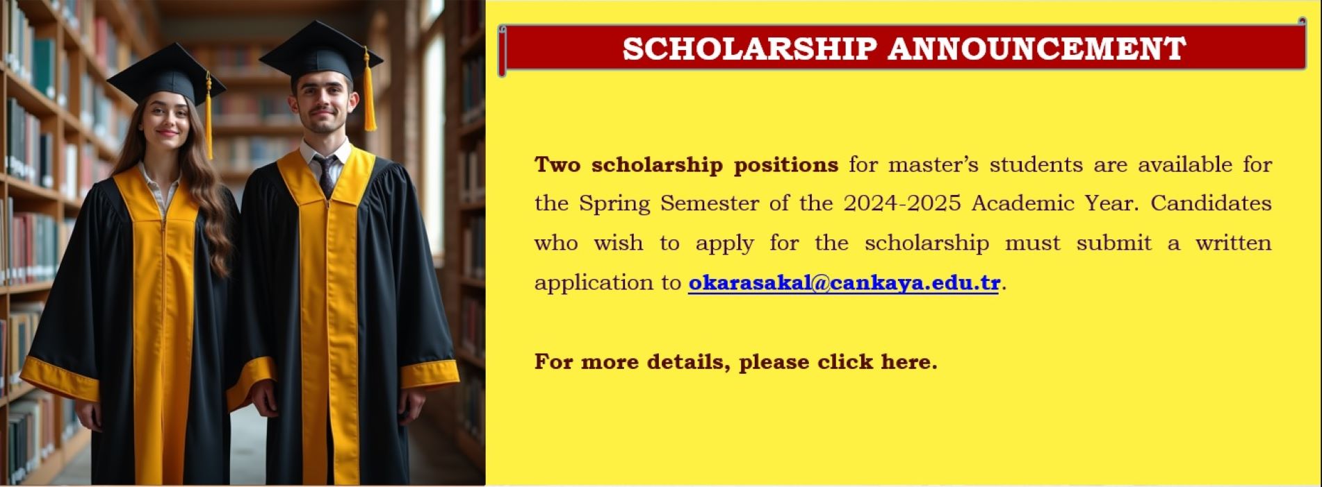 Scholarship student announcement